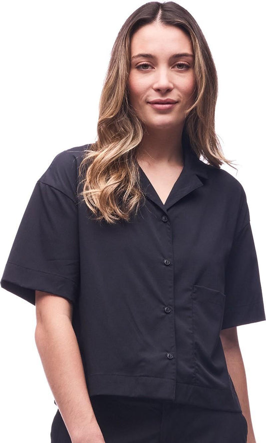 Gomlek SS Button Up - Womens - black 1