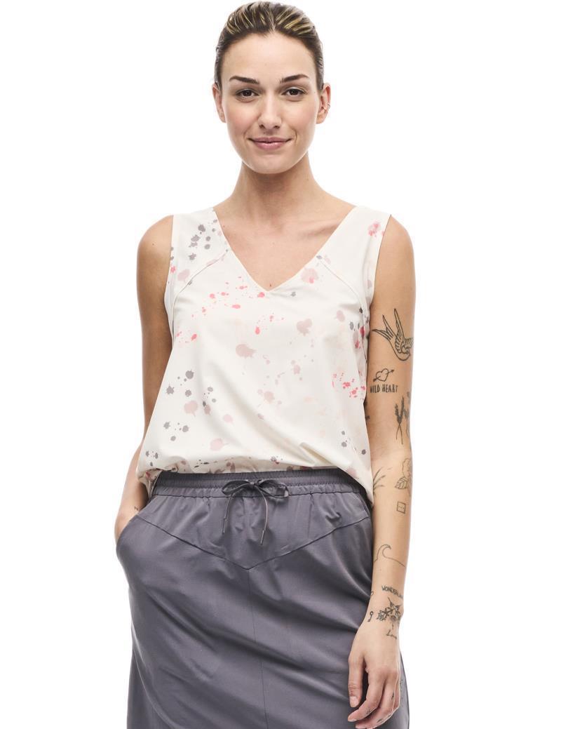Halka II Tank - Womens - Oat Inksplash Print 1