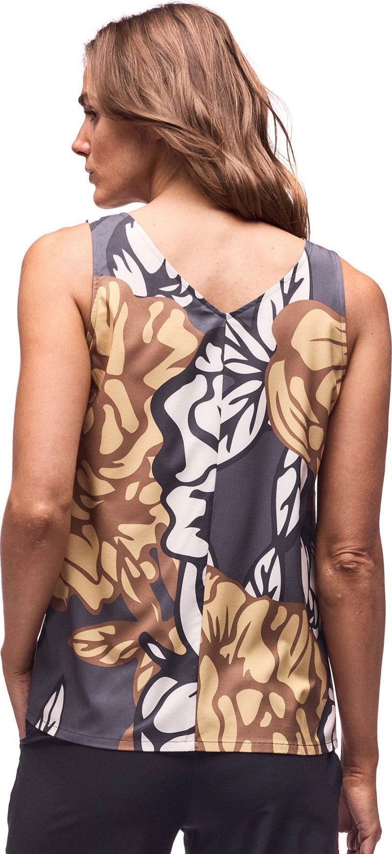 Halka II Tank - Womens - hematite piwonia print 1