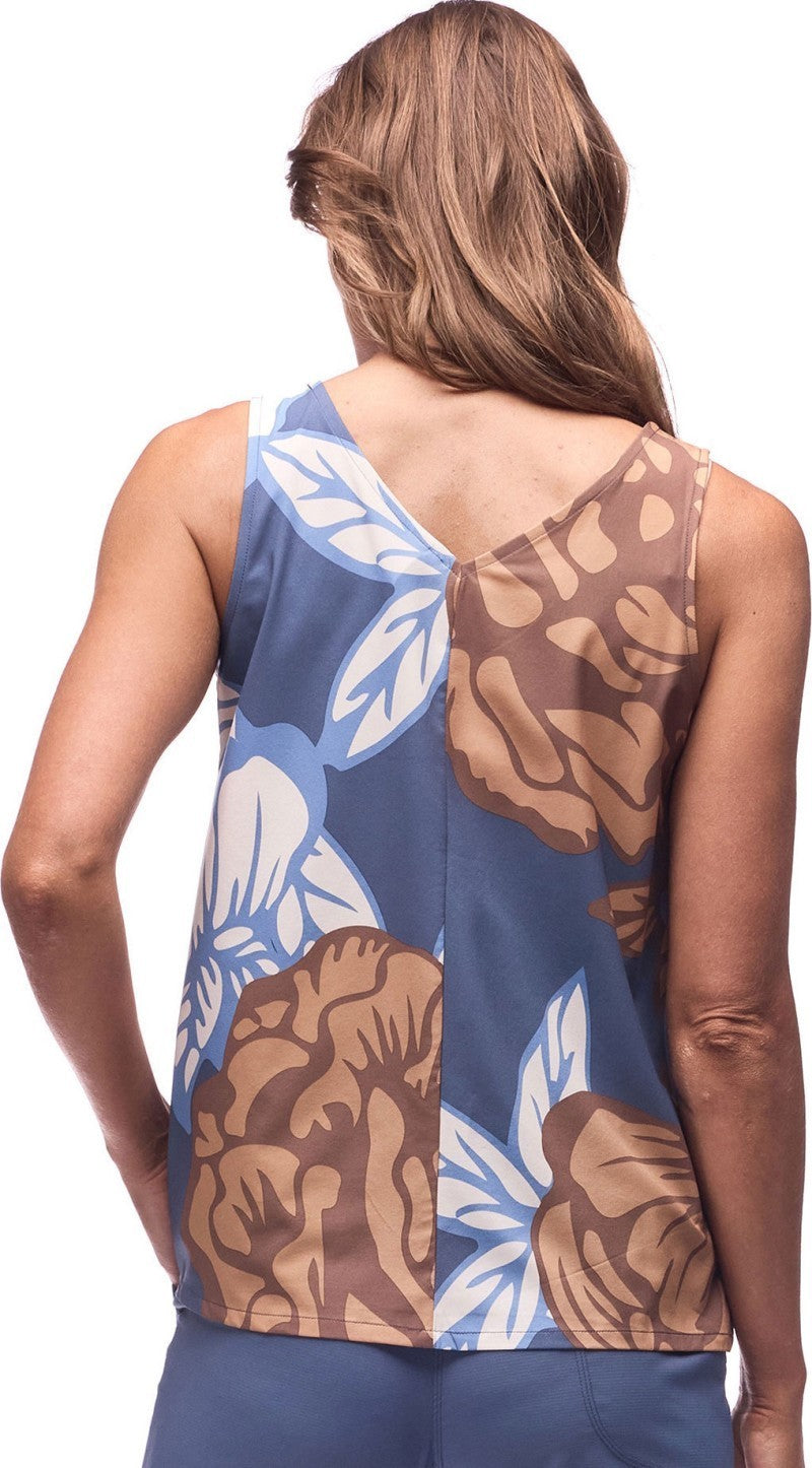 Halka II Tank - Womens - lagon piwonia print 1
