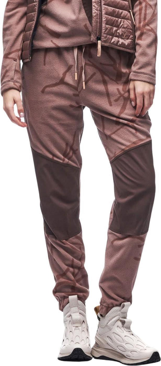 Hatmi II Fleece Joggers - Womens - Sepia Rose Branch Print 1