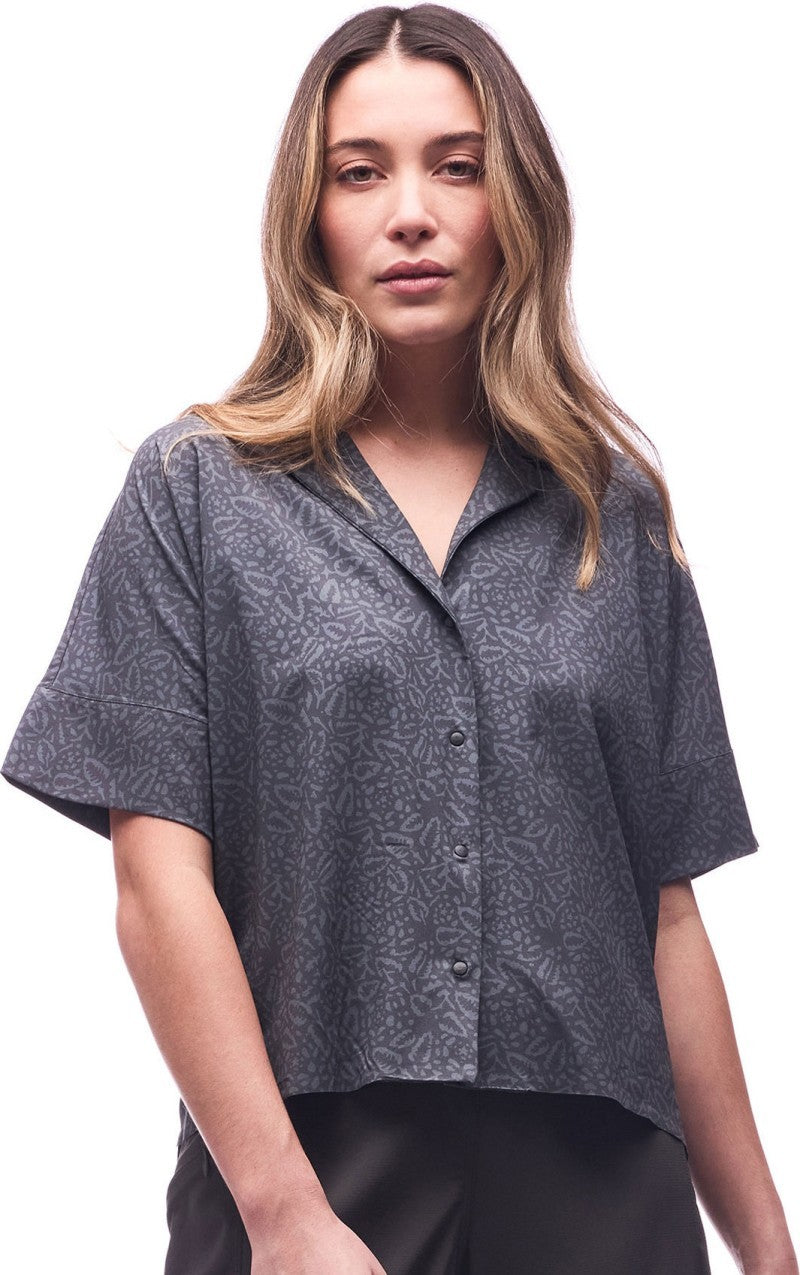 Havada SS Button Up - Womens - thyme foliage print 1