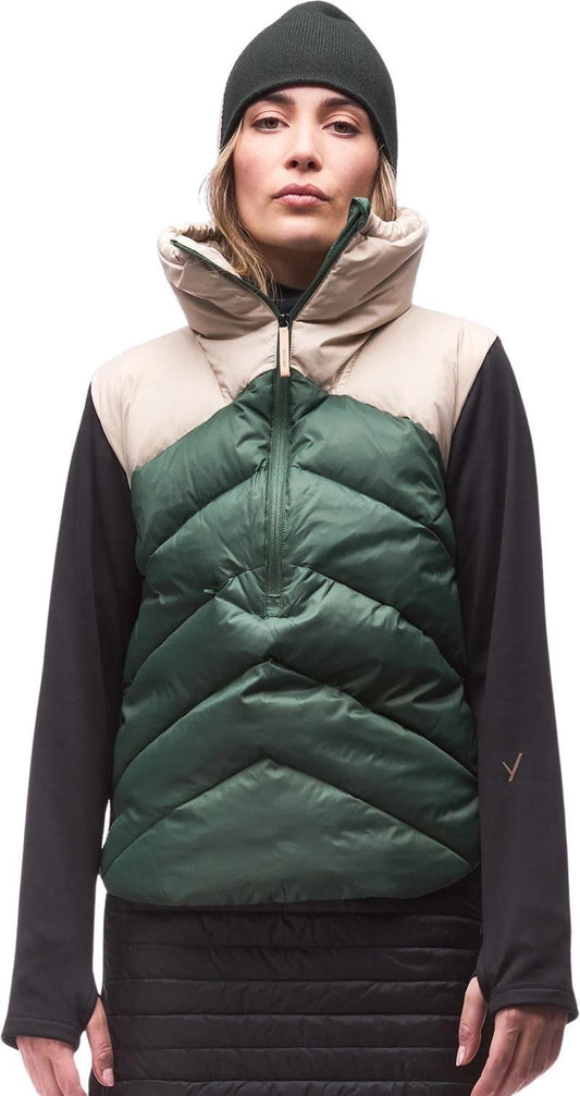 Huvila Insulated Down Sweater - Womens - flax / arugula cb 1
