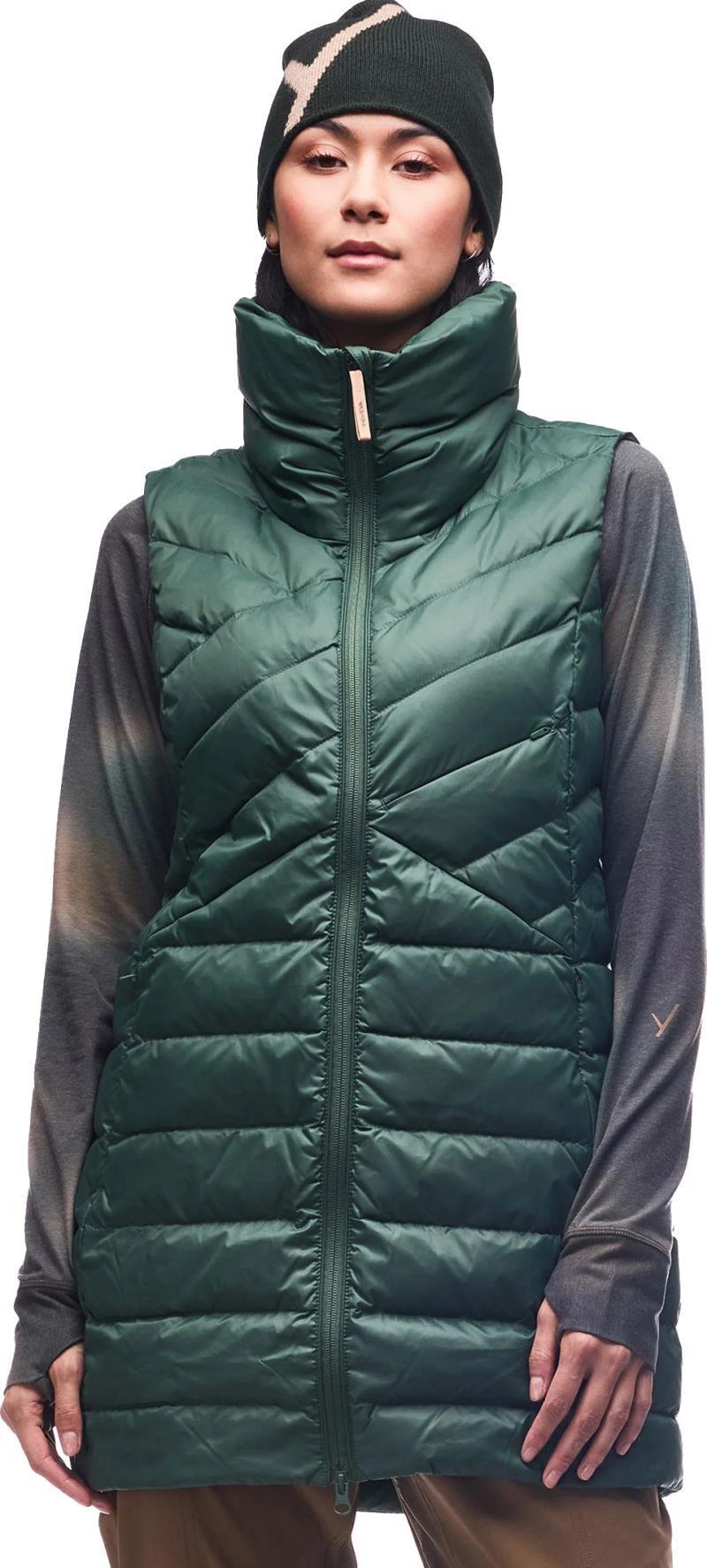 Kapa Down Insulated Long Vest - Womens - arugula 1