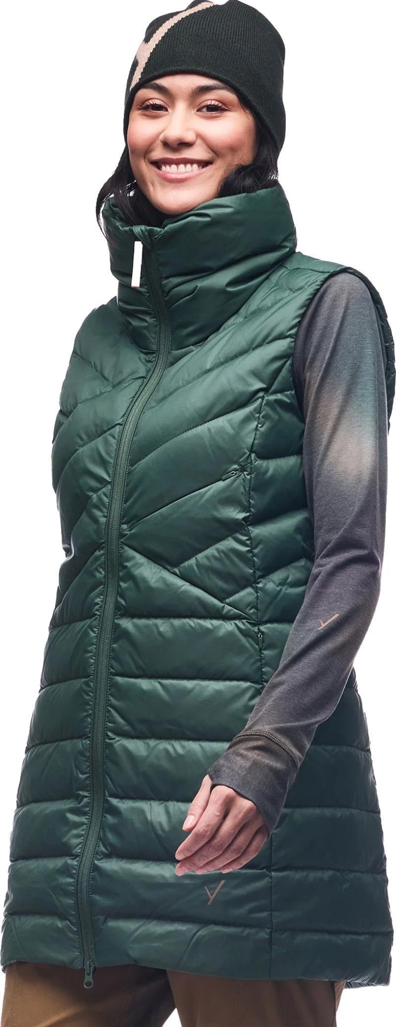 Kapa Down Insulated Long Vest - Womens - arugula 1