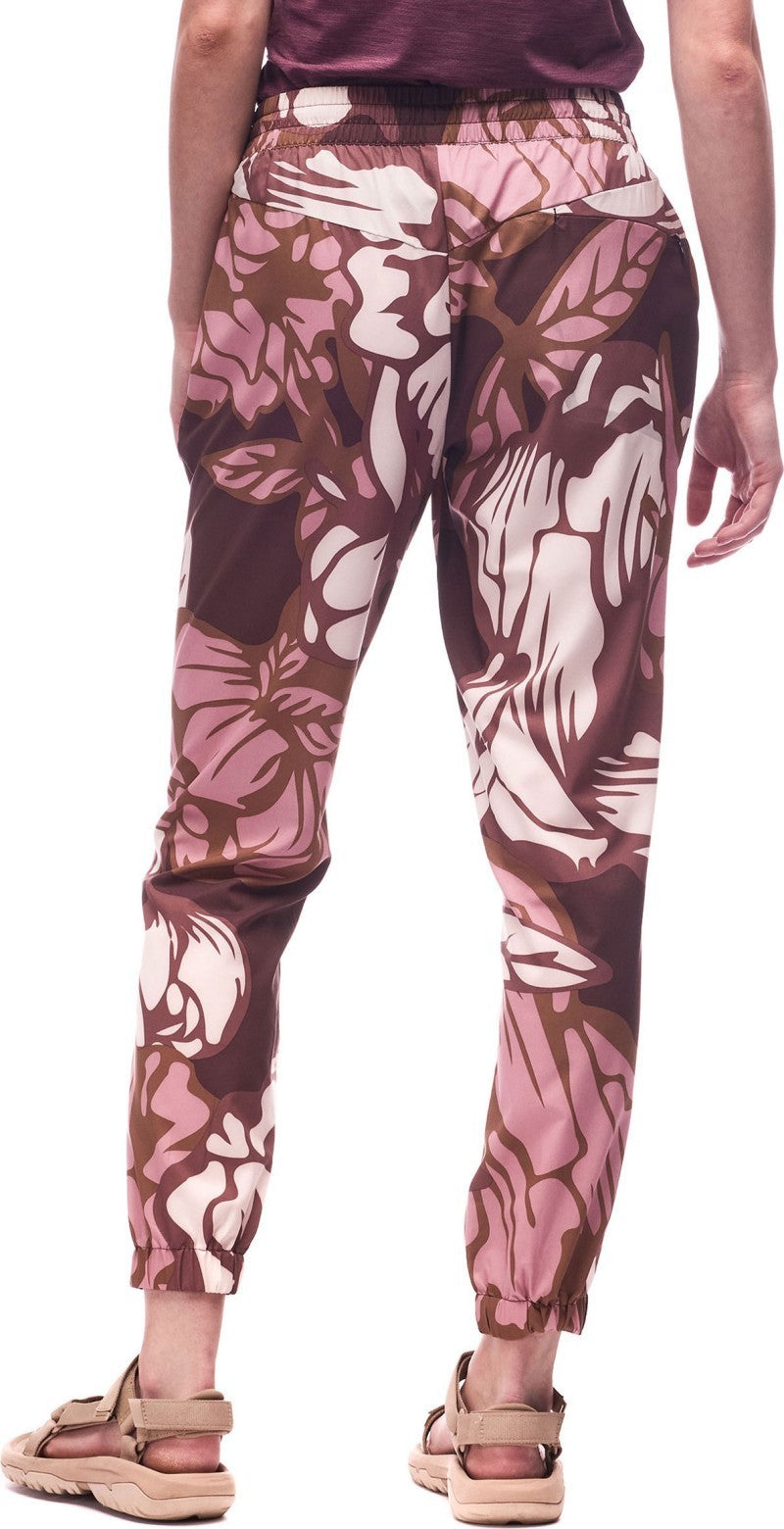 Lastik Pants - Womens - burgundy piwonia print 1