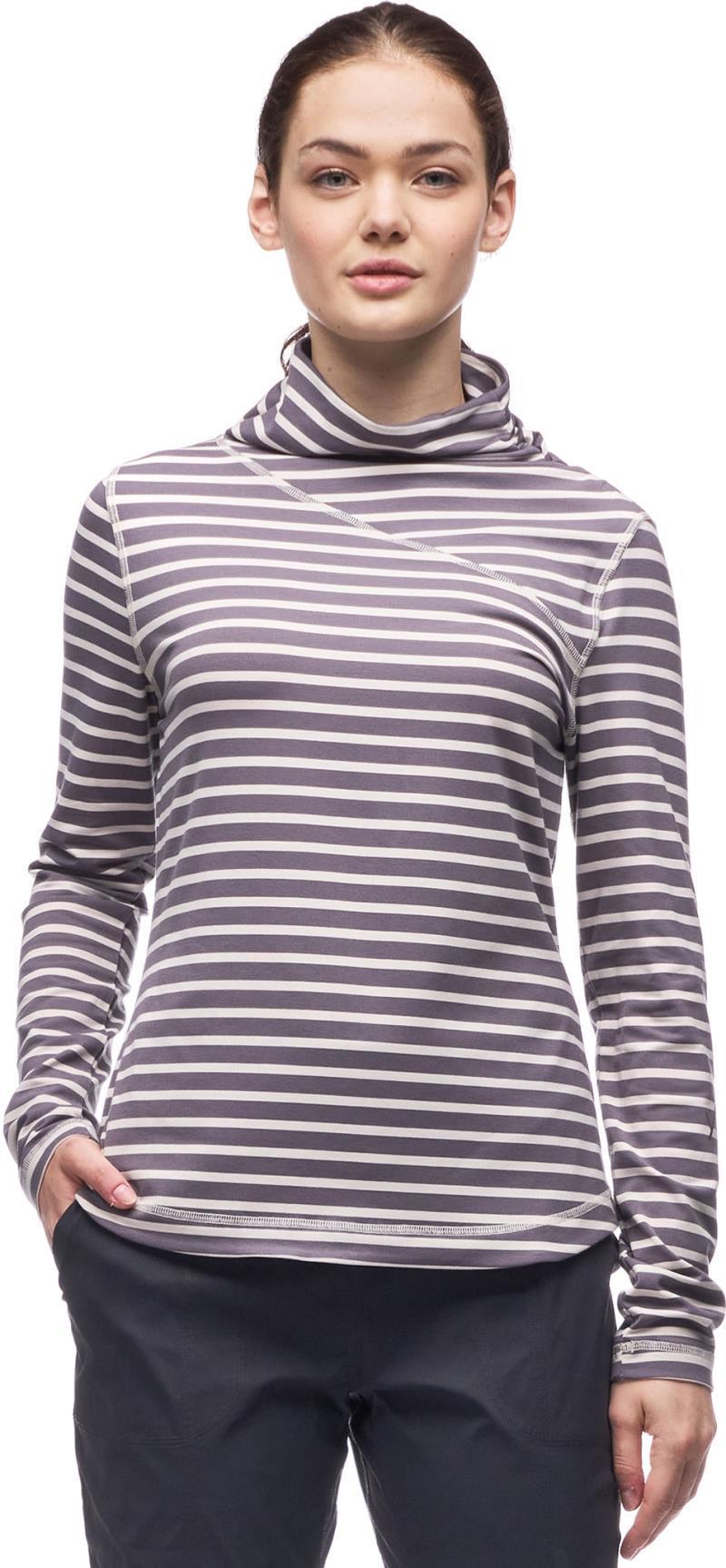 Luz Mock Neck Top - Womens - Titanium / Rain Stripe 1