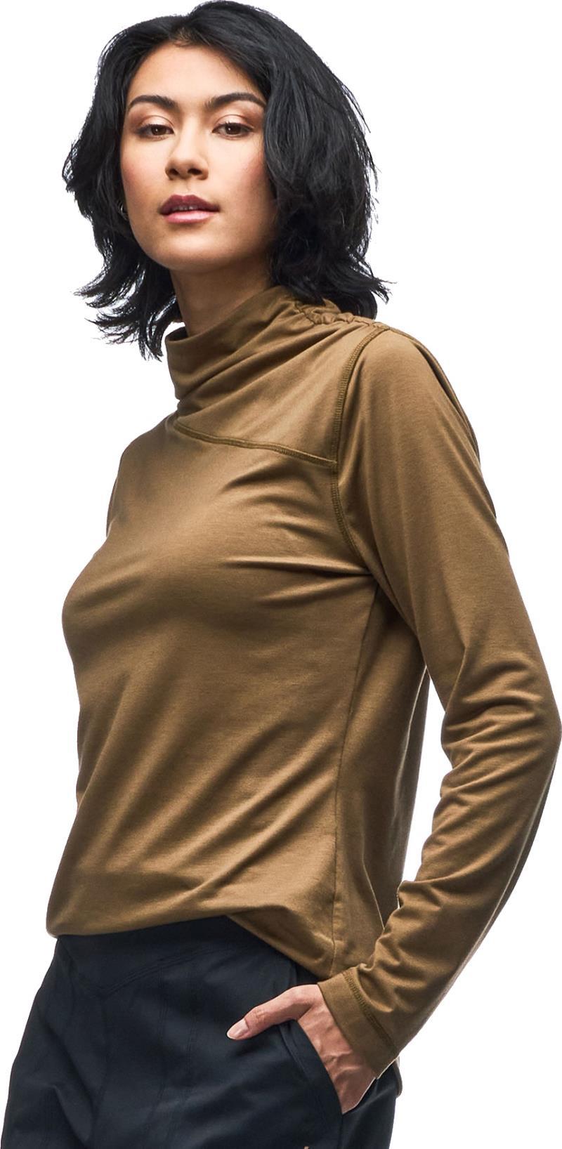 Luz Mock Neck Top - Womens - amber 1