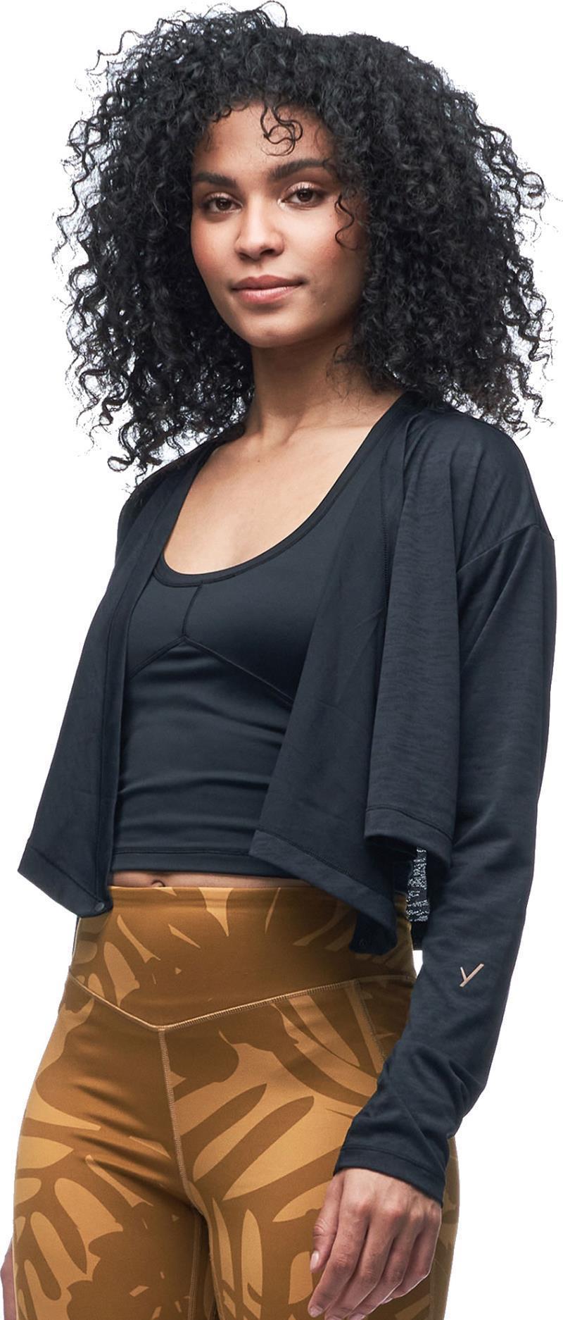 Milima LS Crop Cardigan - Womens - Black 4