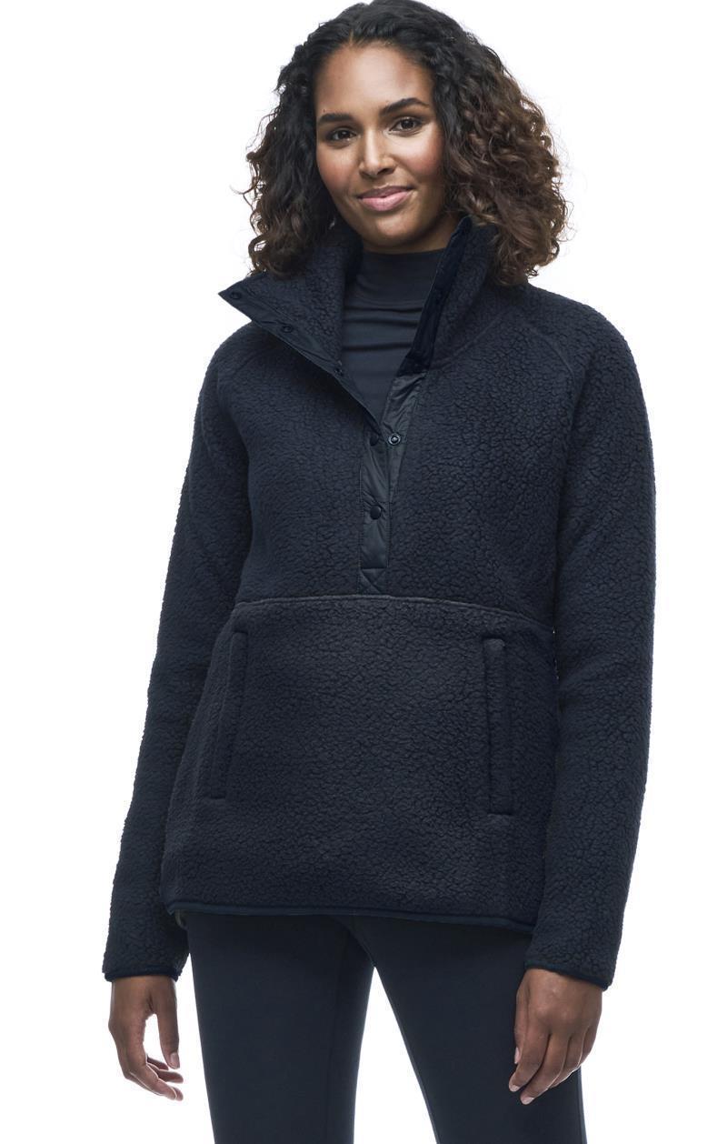 Pecora Button Up Pullover - Womens - Black 1