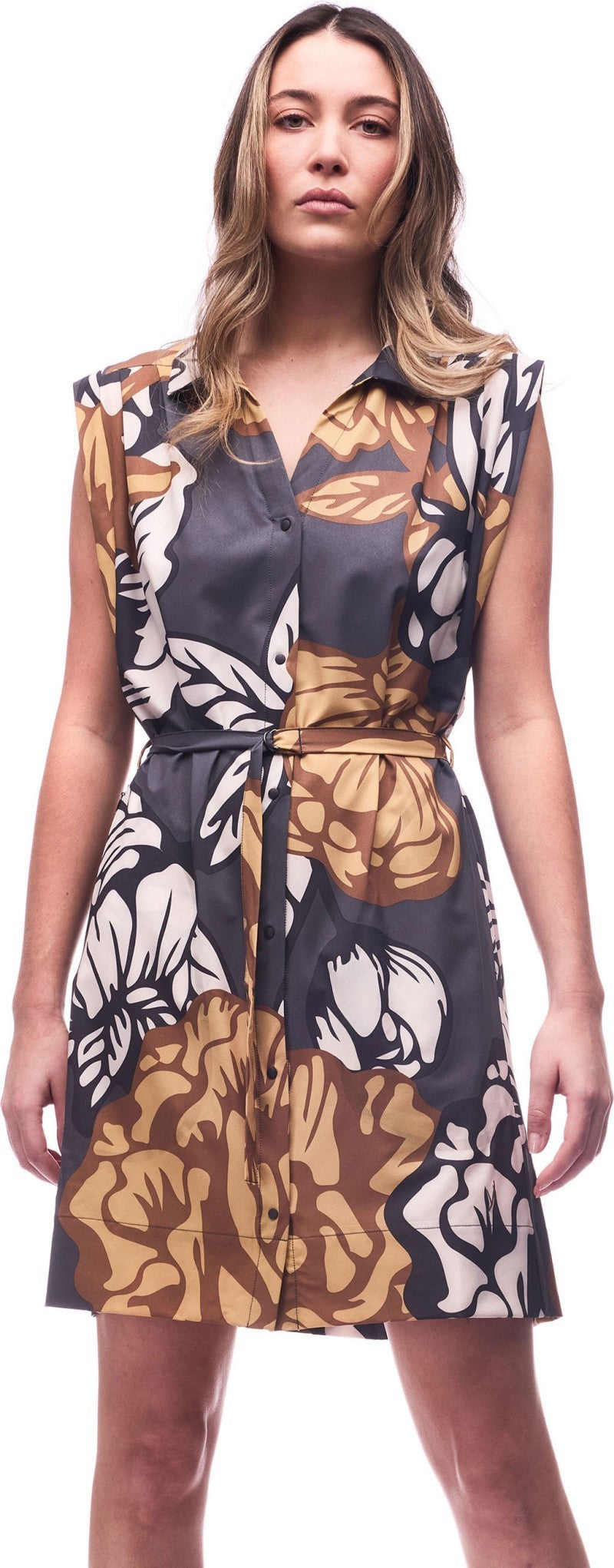 Pilvi Dress - hematite piwonia print 1