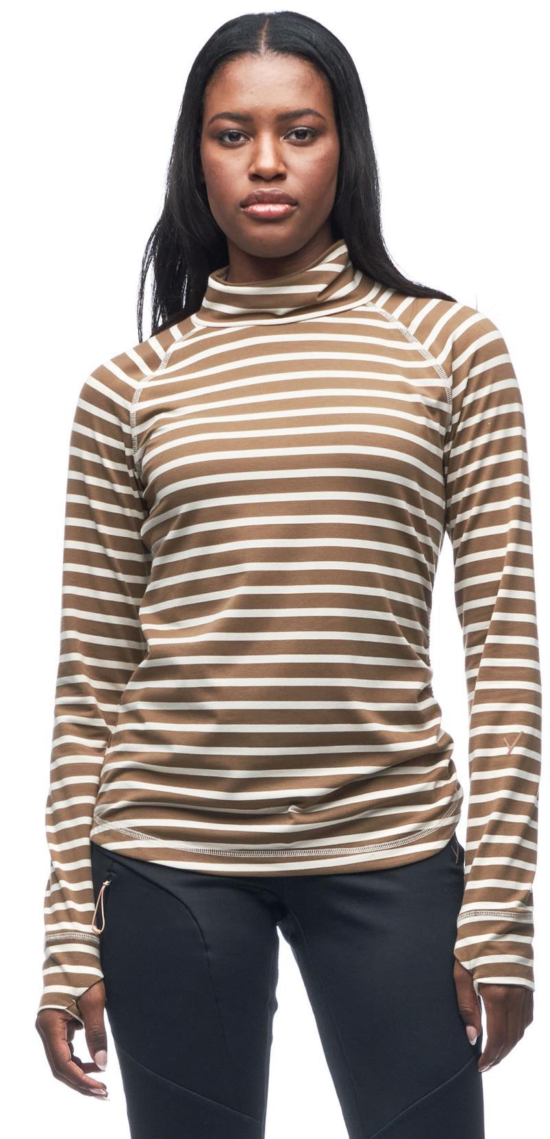 Riga II Turtle Neck Top - Womens - amber / rain stripe 1