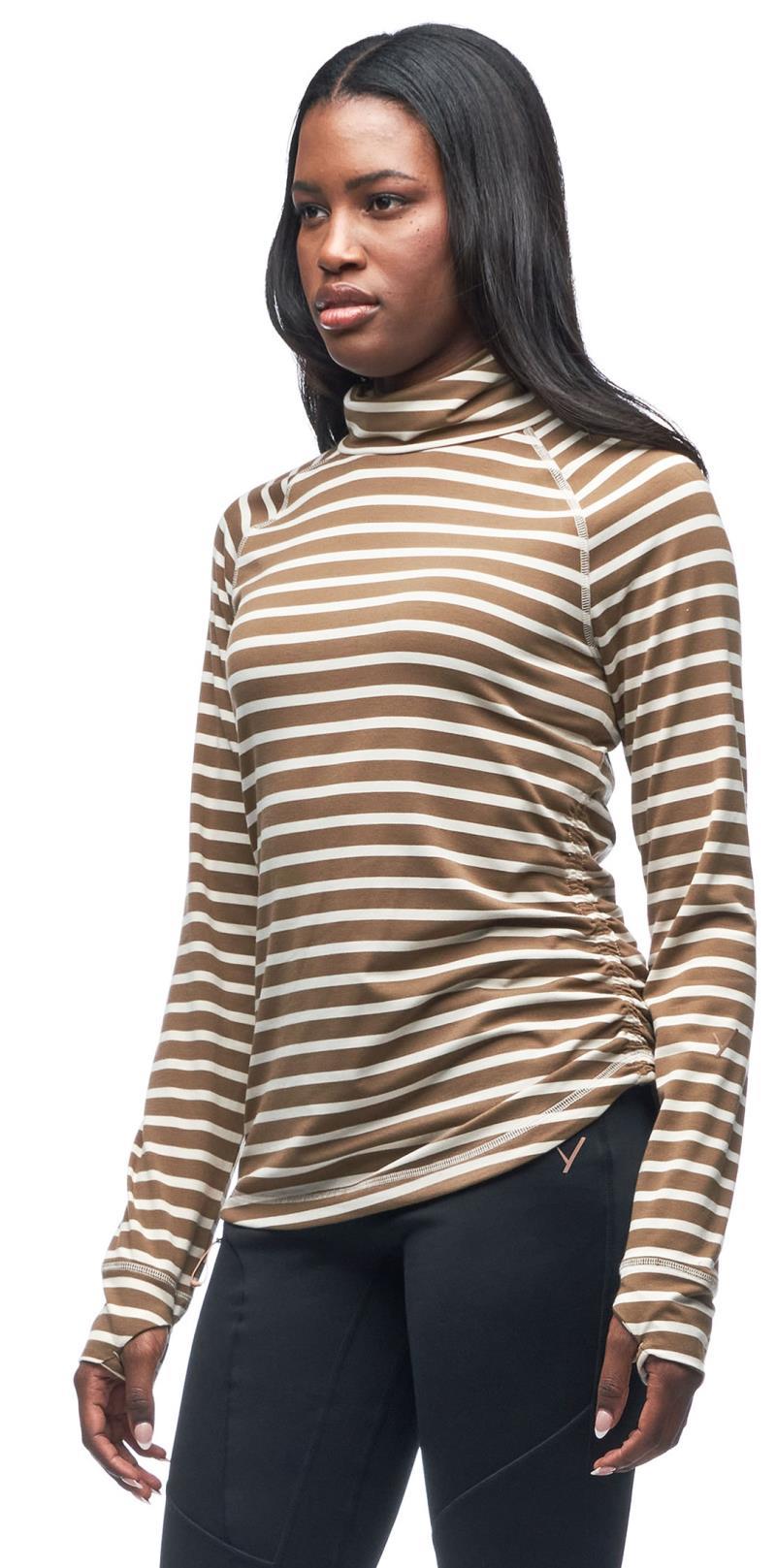 Riga II Turtle Neck Top - Womens - amber / rain stripe 1