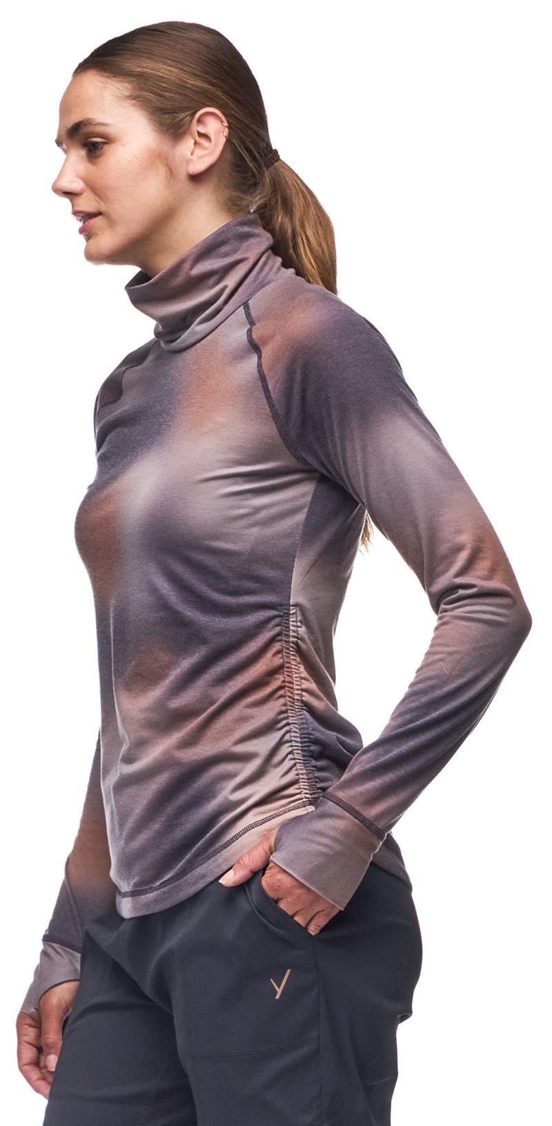 Riga II Turtle Neck Top - Womens - cobalt aurora print 1