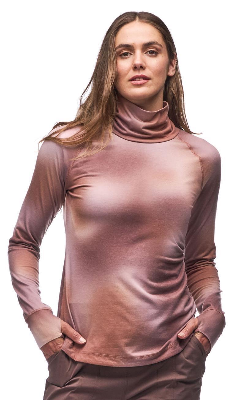 Riga II Turtle Neck Top - Womens - mink aurora print 1