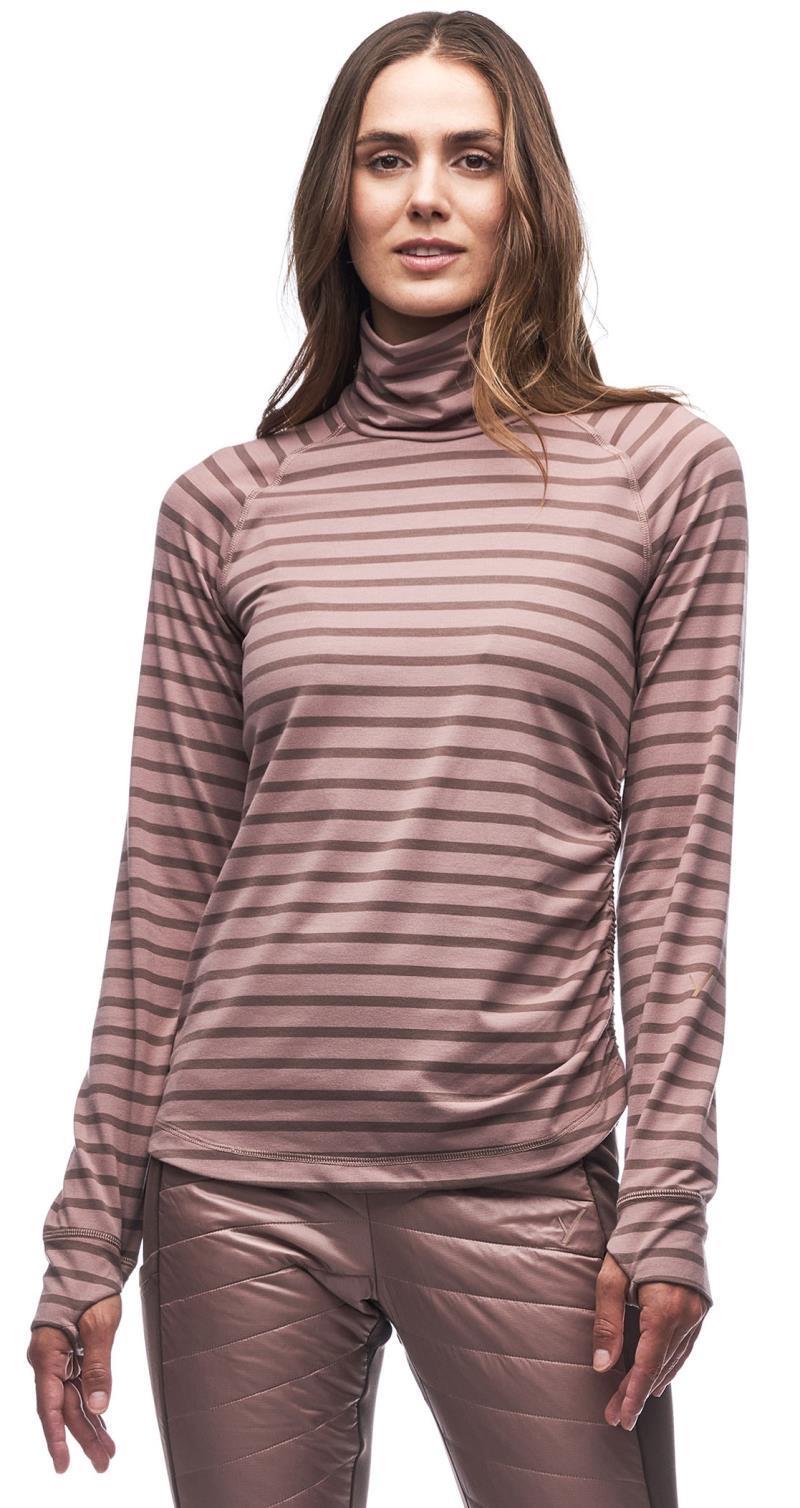 Riga II Turtle Neck Top - Womens - sepia rose / tuscan stripe 1
