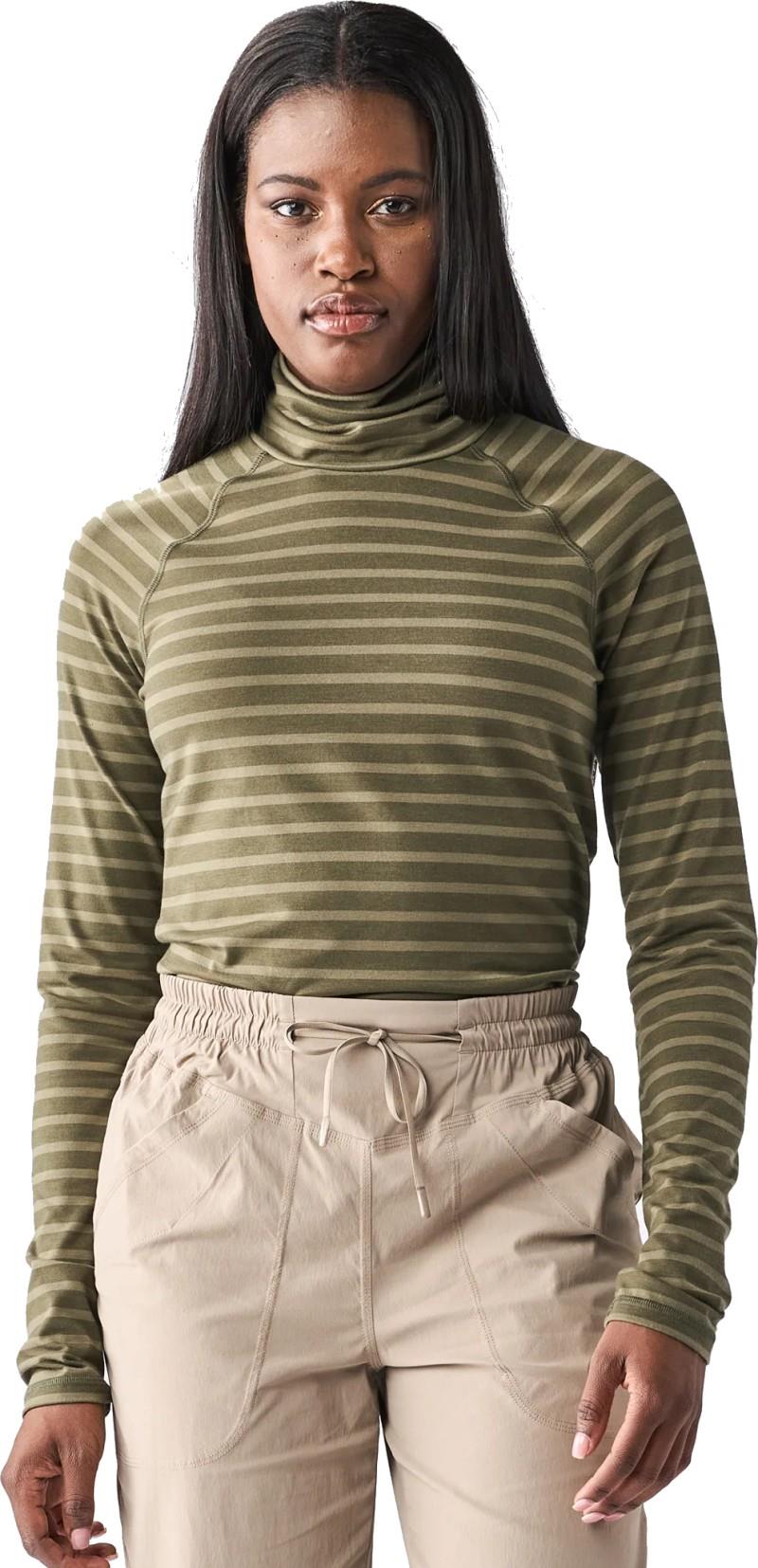 Riga Turtleneck IV - Womens - deep moss / verdale stripe 1