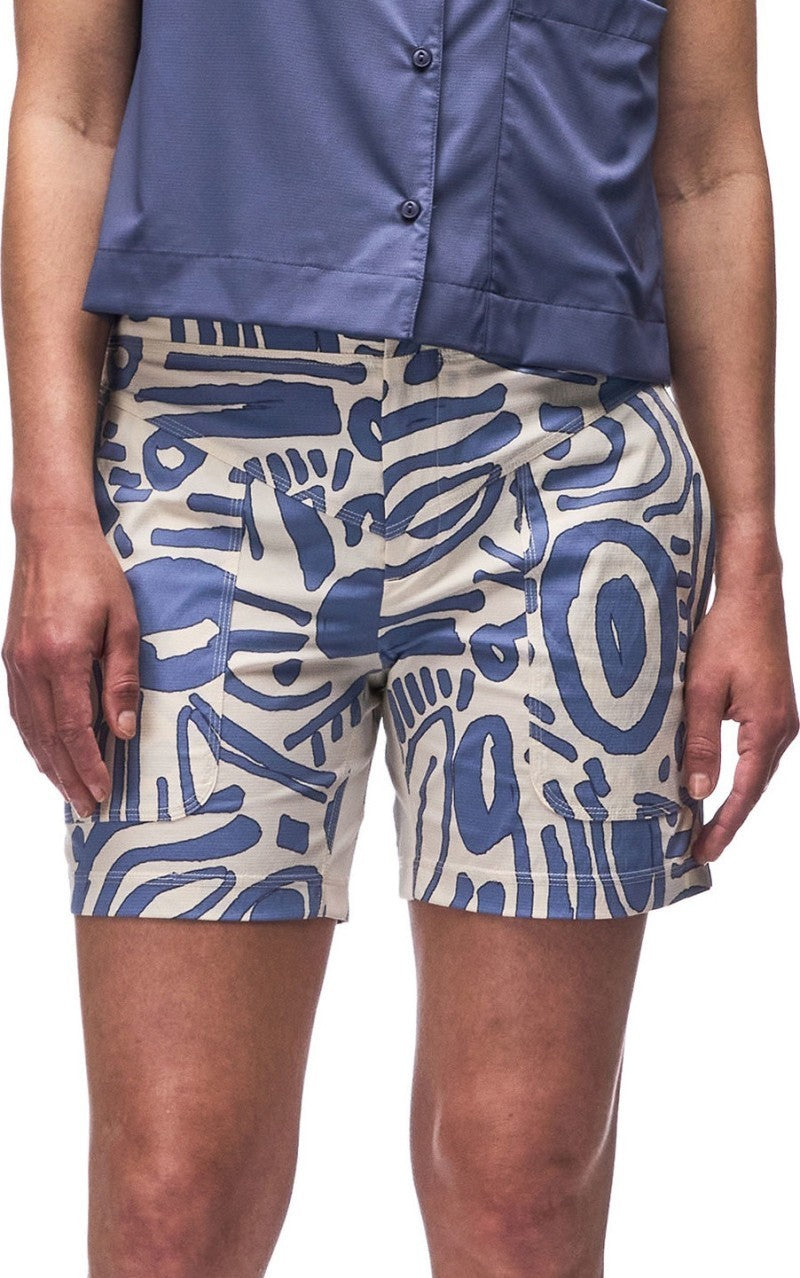 Sahra Shorts, 6" Inseam - Womens - summer blue cyclone print 1