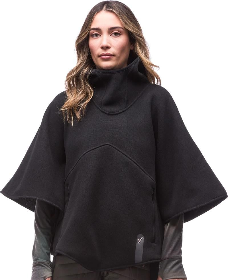 Satu Fleece Poncho - Womens - black 1