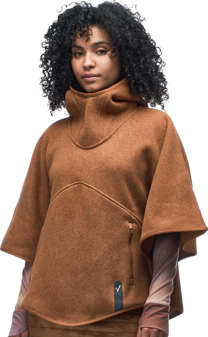 Satu Fleece Poncho - Womens - toffee 1