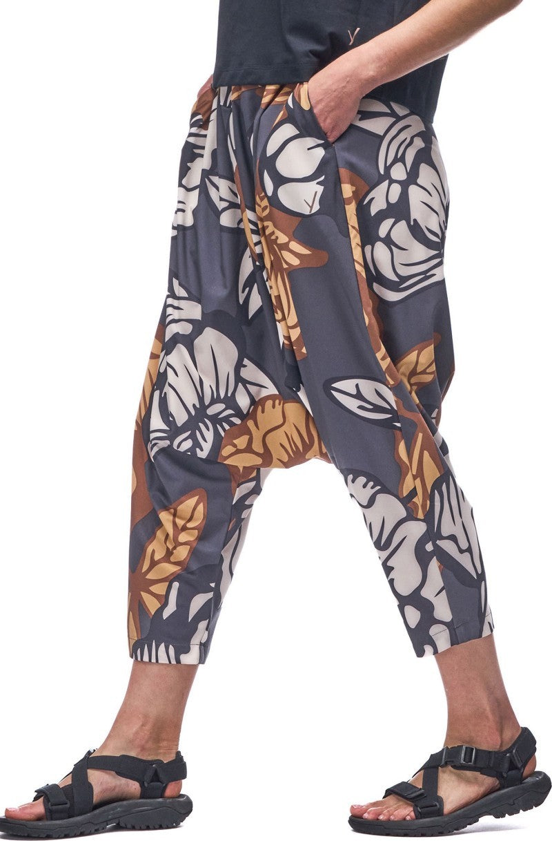Seluar Harem Pants - Womens - hematite piwonia print 1