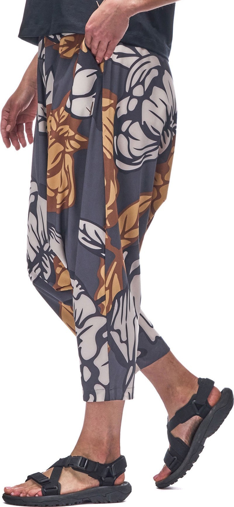Seluar Harem Pants - Womens - hematite piwonia print 1
