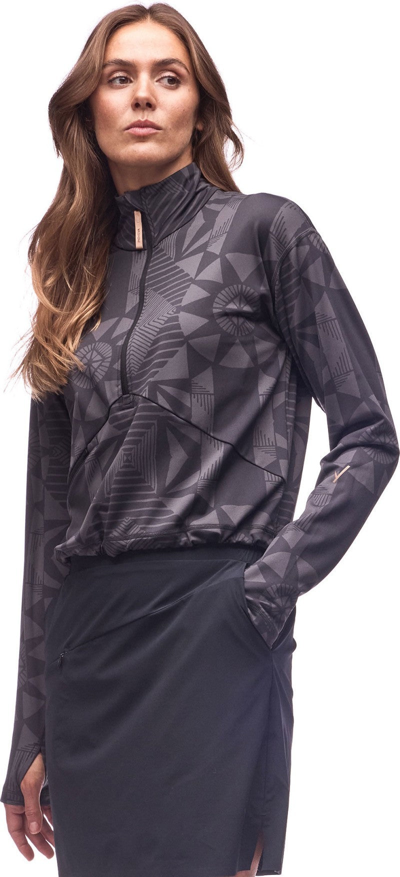 Sendero Anorak - Womens - black slate print 1