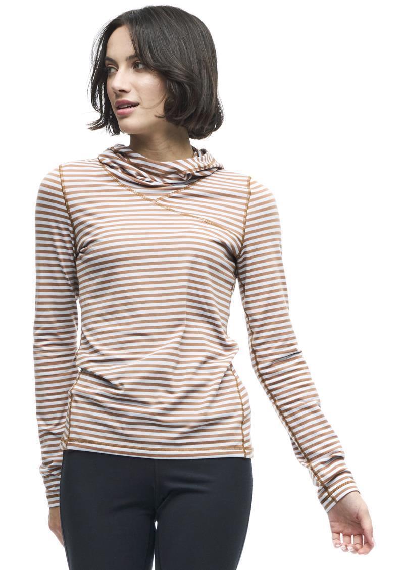 Tulum LS Hooded Shirt - Womens - Stratus Feline Stripe 1