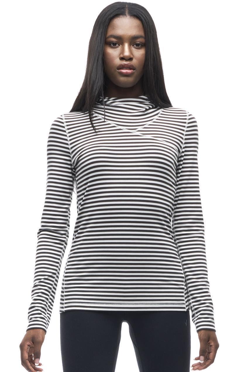 Tulum LS Hooded Shirt - Womens - Wood Blanc Stripe 2