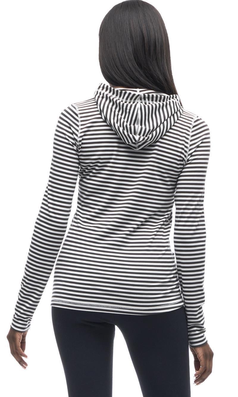 Tulum LS Hooded Shirt - Womens - Wood Blanc Stripe 3
