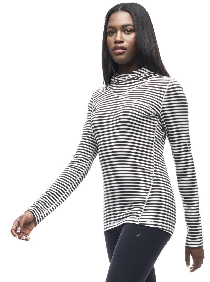 Tulum LS Hooded Shirt - Womens - Wood Blanc Stripe 4