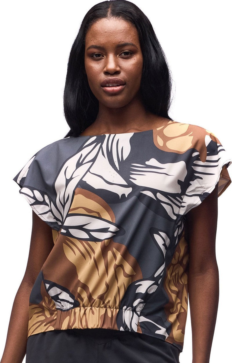 Udara Shirt - Womens - hematite piwonia print 1