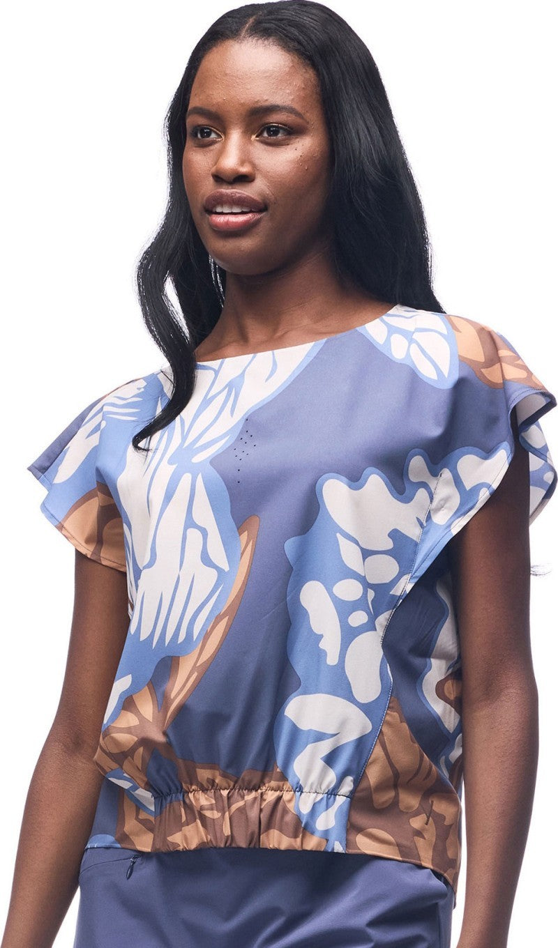 Udara Shirt - Womens - lagon piwonia print 1