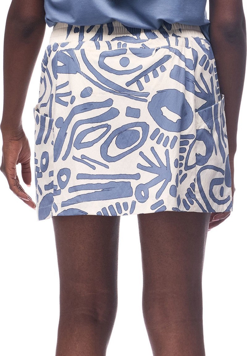 Ulendo V Skort - Womens - summer blue cyclone print 1