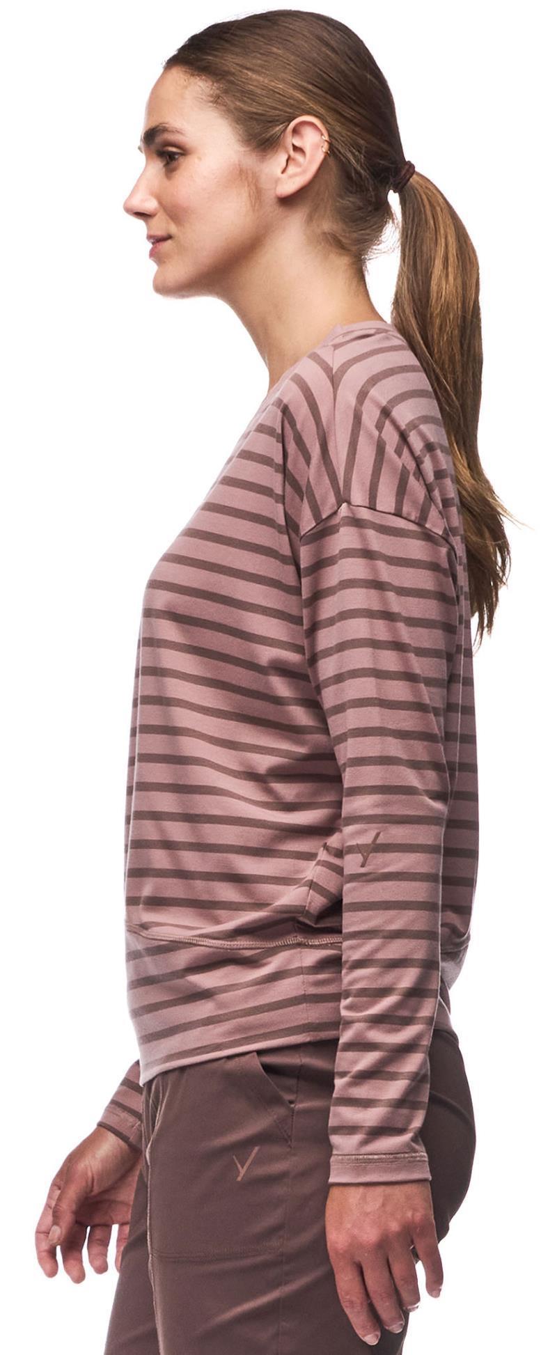 Veloz V-Neck Top - Womens - sepia rose / tuscan stripe 1