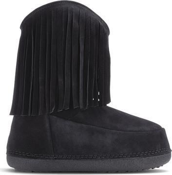 Cowboy Fringes Wedge Boots - Womens - Black 1