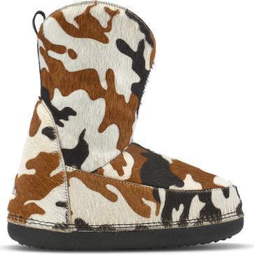 Cowboy Print Wedge Boots - Womens - Brown 1