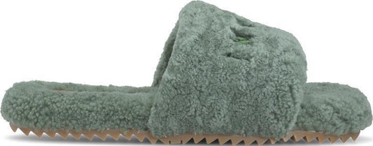 Cozy Curly Slippers - Womens - green 1