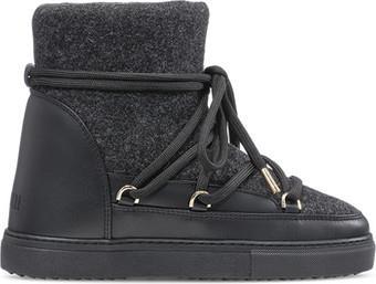Felt Wedge Sneakers - Womens - Black 1