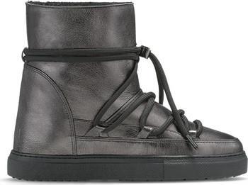 Full Leather Metallic Wedge Sneakers - Womens - Black 1