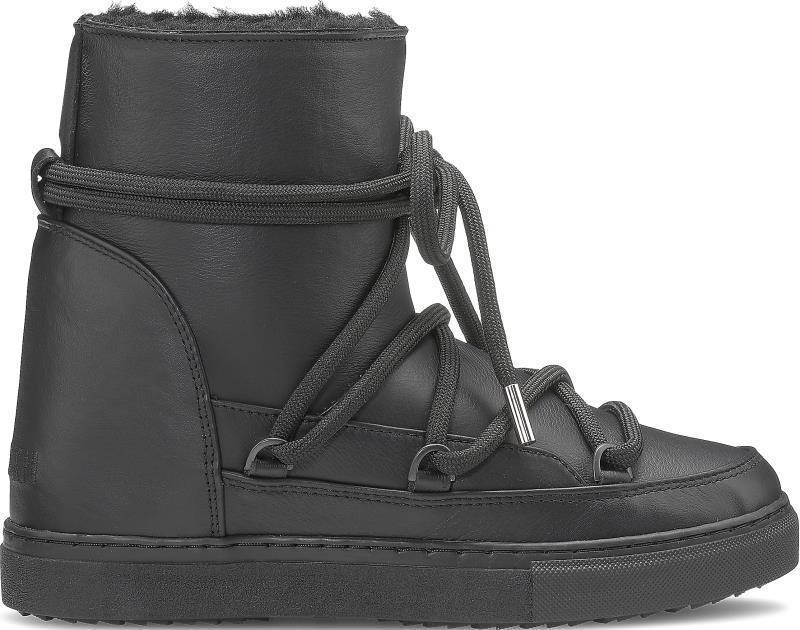 Full Leather Wedge Sneakers - Womens - Black 1