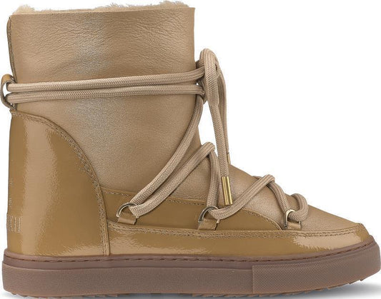 Gloss Wedge Sneakers - Womens - Beige 1
