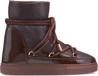 Gloss Wedge Sneakers - Womens - Brown 1