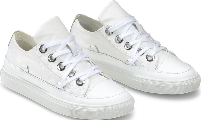 Lace Up Sneakers - Womens - White 1