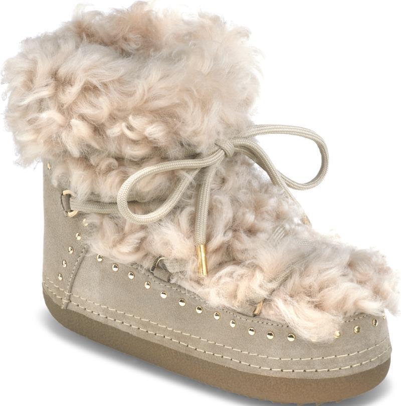 Long Curly Boots - Womens - Beige 2