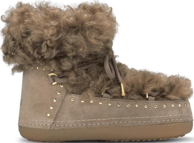 Long Curly Boots - Womens - Taupe 1