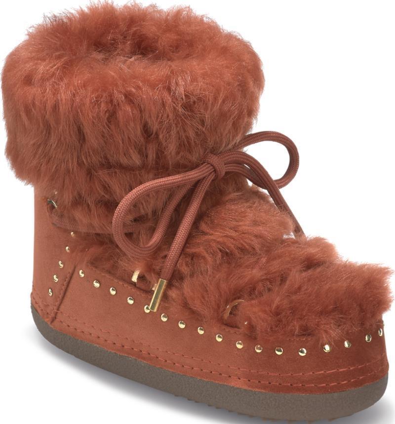 Long Curly Boots - Womens - brick 1