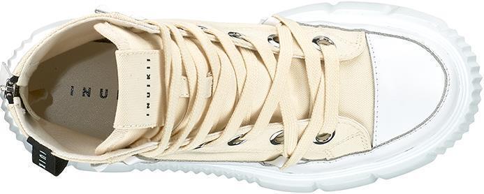Matilda Canvas High Sneakers - Womens - Beige 3