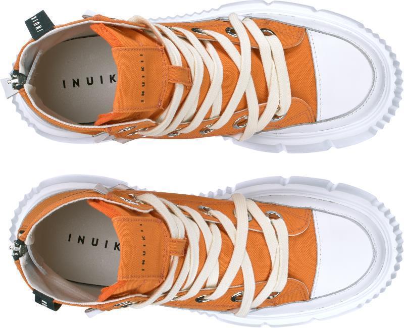 Matilda Canvas High Sneakers - Womens - Orange 3