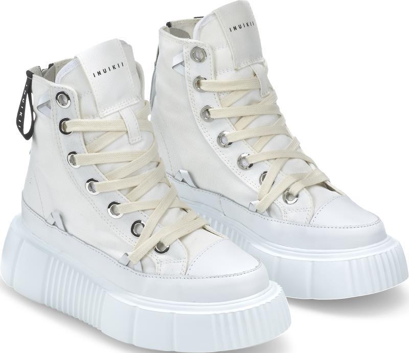 Matilda Canvas High Sneakers - Womens - White 1